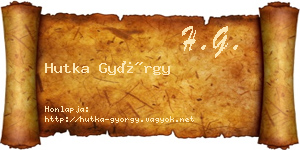 Hutka György névjegykártya